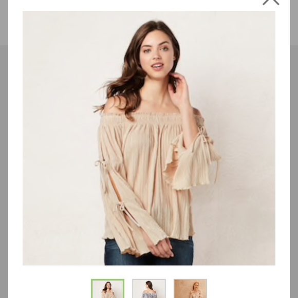 LC Lauren Conrad Tops - LC Lauren Conrad Smocked Off-the-Shoulder Top